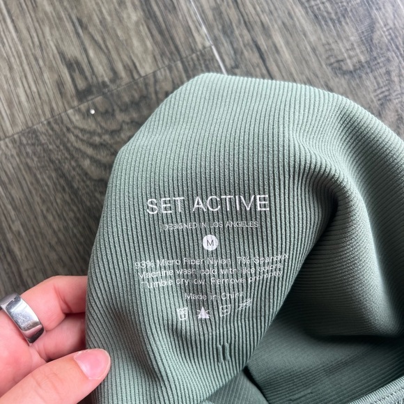 SET Active Ribbed One Shoukder Spprts Bra - Picture 6 of 6